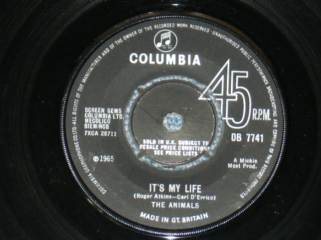 画像: THE ANIMALS - IT'S MY LIFE / 1965 UK ORIGINAL 7"Single