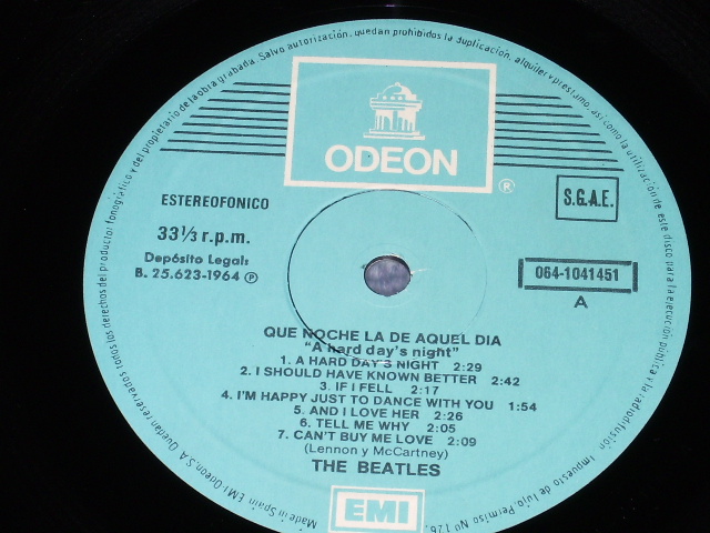 画像: BEATLES - QUE NOCHE LA DE AQUEL DIA (A HARD DAYS NIGHT) CANCIONES DE LA PELICULA  /MID 1970s SPAIN  LP