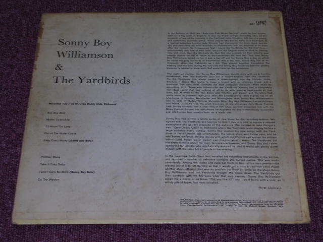 画像: SONNY BOY WILLIAMSON AND YARDBIRDS,THE  - SONNY BOY WILLIAMSON AND THE YARDBIRDS/  UK ORIGINAL 1st PRESS  LP 