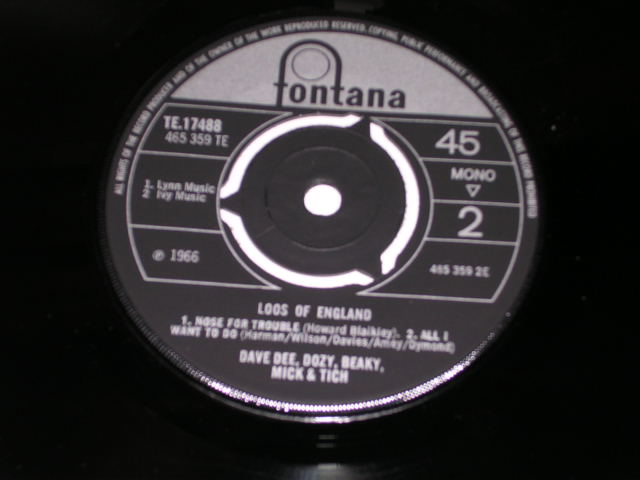 画像: DAVE DEE, DOZY BEAKY MICK & TICH ( DAVE DEE GROUP )  - LOST OF ENGLAND / 1967 UK ORIGINAL  7"EP With PICTURE SLEEVE