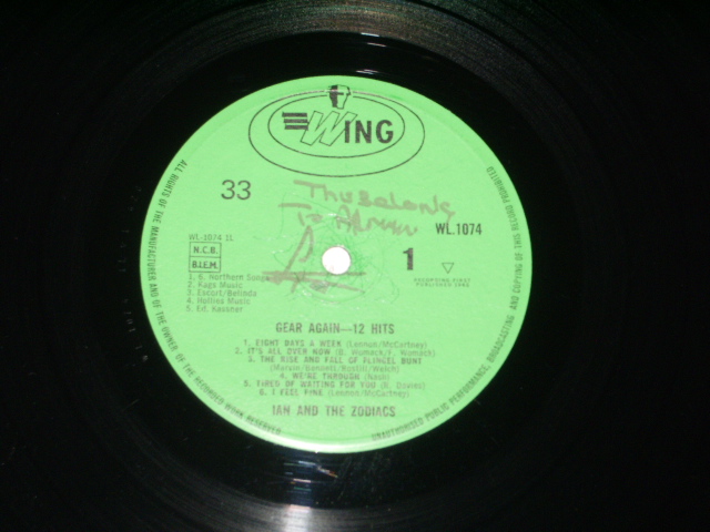 画像: IAN AND THE ZODIACS - GEAR AGAIN-12 HITS / 1965 UK ORIGINAL MONO LP