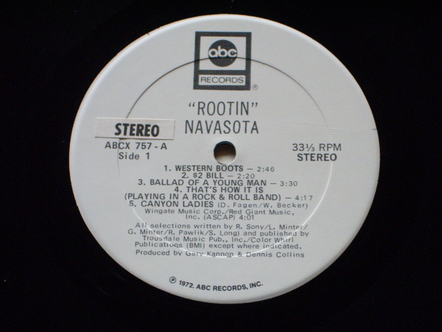 画像: NAVASOTA ( With DON FAGEN/WALTER BECKE of STEELY DAN,JEFF BAXTER of THE DOOBIE BROTHERS etc.) - ROOTIN' / 1972 US ORIGINAL LP WHITEB LABEL PROMO