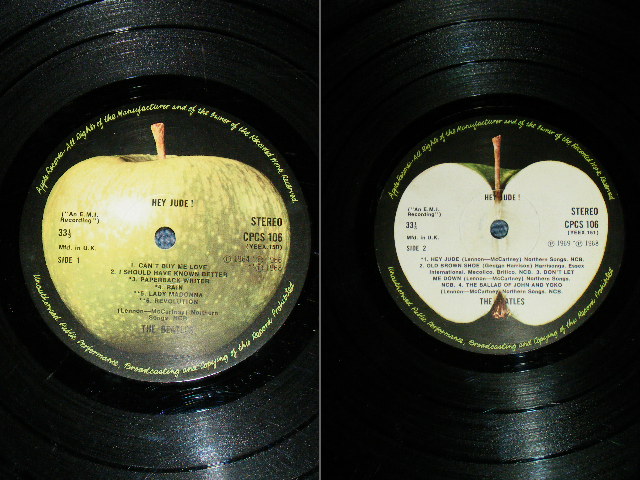 画像: THE BEATLES - HEY JUDE ( Ex/Ex+ ) / 1973  UK EXPORT  APPLE LIGHT GREEN LABEL  LP