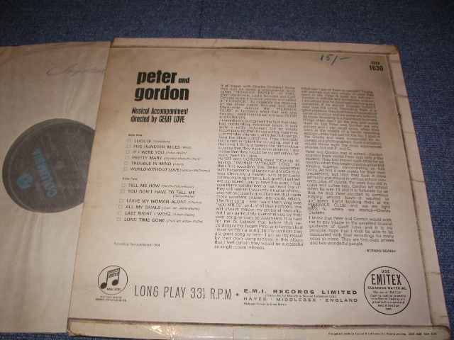 画像: PETER AND GORDON - PETER AND GORDON (1st Album) / 1964 UK ORIGINAL "BLUE COLUMBIA" MONO  LP 