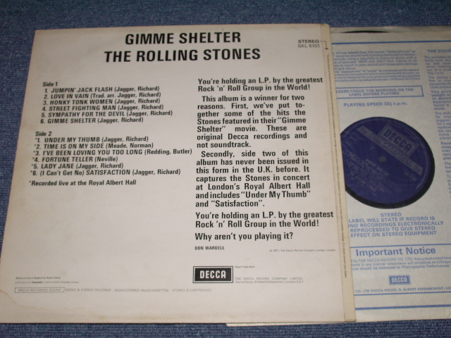 画像: ROLLING STONES - GIMME SHELTER (Matrix #A)P-2W /B)P-2W) (Ex+/Ex+) /  1971 UK ENGLAND ORIGINAL Used LP 