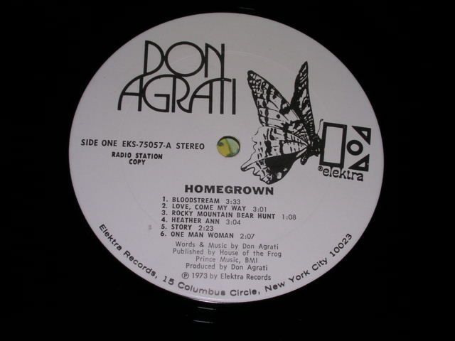 画像: DON AGRATI (Ex: YELLOWBALLON) - HOME GROWN  With Promo Sheet ( Ex+/MINT-) / 1973 US ORIGINAL WHITE LABEL PROMO  LP 