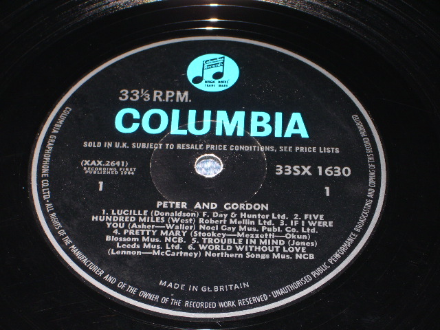 画像: PETER AND GORDON - PETER AND GORDON (1st Album) / 1964 UK ORIGINAL "BLUE COLUMBIA" MONO  LP 