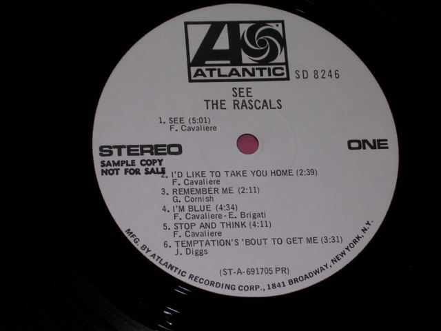 画像: THE RASCALS - SEE  / 1969 US ORIGINAL WHITE LABEL PROMO LP 