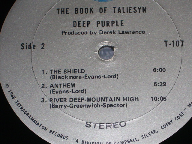 画像: DEEP PURPLE - THE BOOK OF TALIESYN / 1980s REISSUE LP 