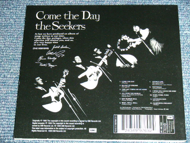 画像: THE SEEKERS - COME TO DAY ( Included GEORGY GIRL : MONO&STEREO Version )   / 1999 UK  ORIGINAL BRAND NEW  CD