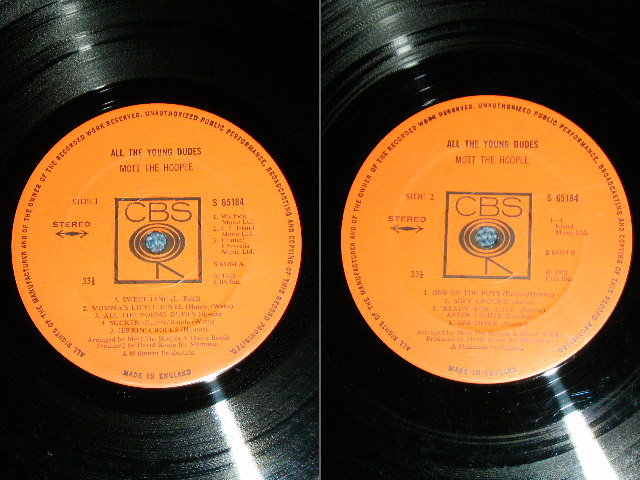 画像: MOTT THE HOOPLE  - ALL THE YOUNG DUDES ( Ex++/Ex ; With ORIGINAL INNER SLEEVE ) / 1972 UK ORIGINAL Used LP  