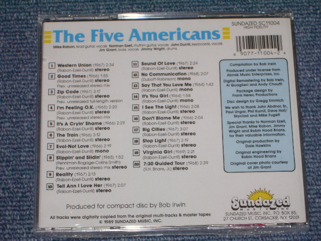 画像: THE FIVE AMERICANS - WESTERN UNION  / 1989 US Brand New SEALED CD Out-Of-Print  now