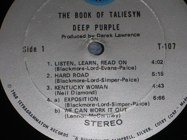 画像: DEEP PURPLE - THE BOOK OF TALIESYN / 1980s REISSUE LP 