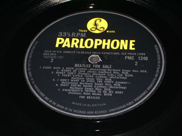 画像: The BEATLES - BEATLES FOR SALE (Matrix # A)XEX-503-3N 5 PPH B)XEX-504-4N 2 RPT)  (Ex+/Ex+ B-1,5,6]Ex) / 1965 UK ENGLAND ORIGINAL "YELLOW PARLOPHONE" "MONO" Used LP