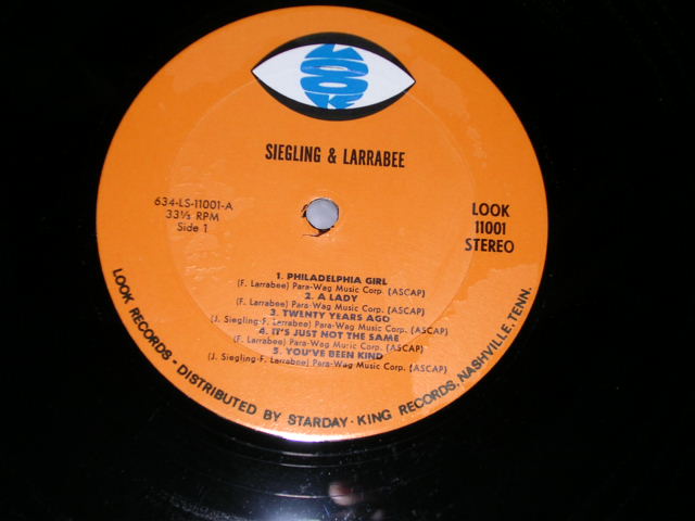 画像: SIEGLING & LARRABEE - SIEGLING & LARRABEE  /  1970 US PROMO ORIGINAL LP