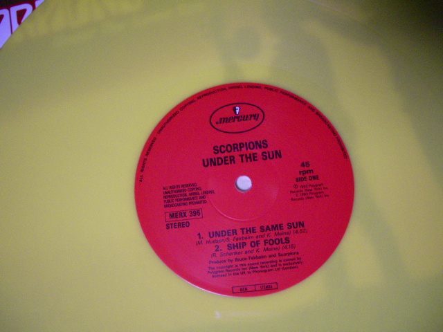 画像: SCORPIONS - UNDER THE SAME SUN  /  1993 UK ORIGINAL YELLOW WAX(VINYL)12"