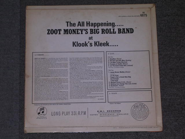 画像: ZOOT MONEY'S BIG ROLL BAND  - ZOOT! AT KLOOK'S KLEEK..... / 1966  UK ORIGINAL MONO LP 