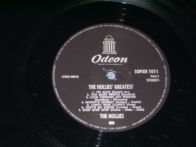 画像: THE HOLLIES - THE HOLLIES' GREATEST   / 190s  HOLLAND ORIGINAL  STEREO  LP 