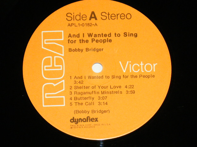 画像: BOBBY BRIDGER ( With HAL BLAINE ) - AND I WANTED TO SING FOR THE PEOPLE  /1973 US ORIGINAL PROMO LP 