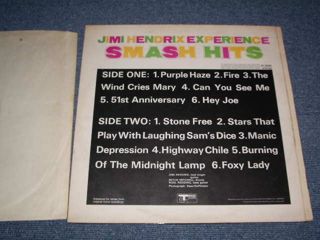 画像: THE JIMI HENDRIX EXPERIENCE - SMASH HITS    /  UK ORIGINAL STEREO  LP 