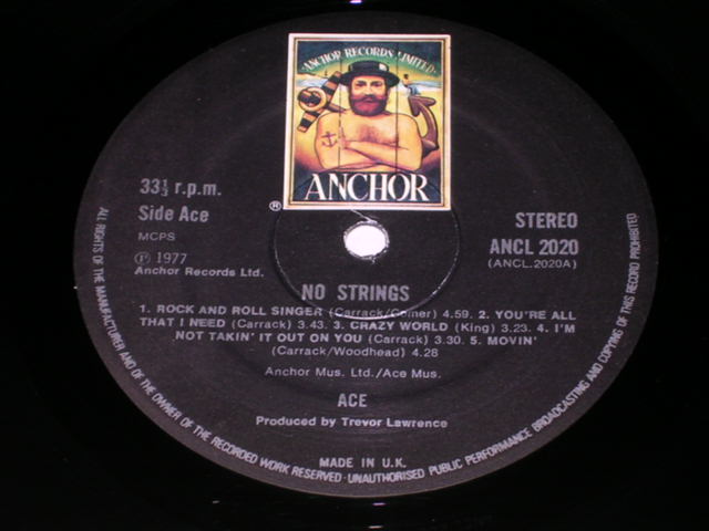 画像: ACE - NO STRINGS / UK ORIGINAL LP 