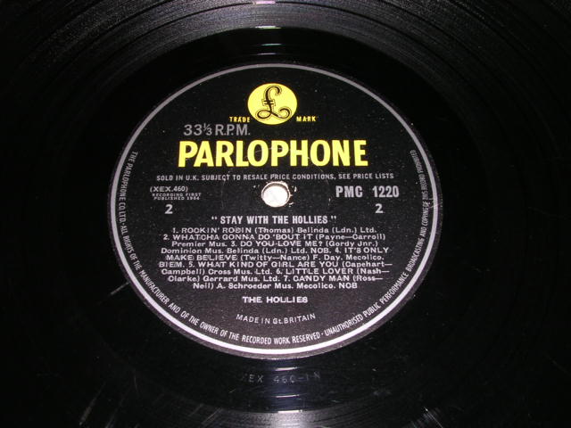 画像: THE HOLLIES - STAY WITH THE HOLLIES ( Matrix Number 1N/1N : Ex+,Ex/VG+++ )    / 1964 UK ORIGINAL "YELLOW PARLOPHONE" MONO  LP 