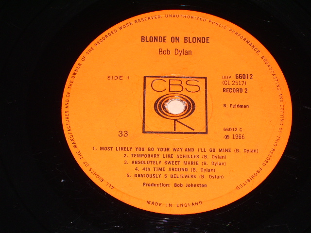 BOB DYLAN - BLONDE ON BLONDE / UK ORIGINAL MONO LP - パラダイス