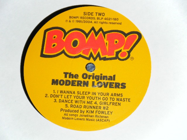 画像: MODERN LOVERS - THE ORIGINAL MODERN LOVERS / 1981 US 180gram Heavy Weight Used LP 