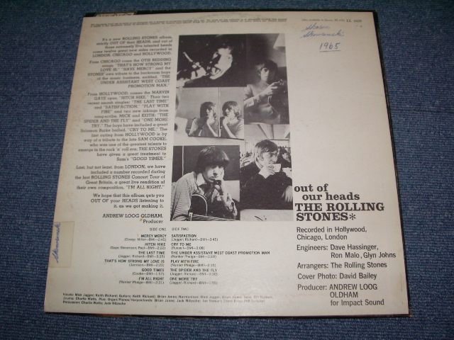 画像: ROLLING STONES - OUT OF OUR HEADS ( Matrix # ARL-6791-1T / ARL-6792-2B )( Ex+/Ex++ )  /  1965 US AMERICA  ORIGINAL "MAROON LABEL with Boxed LONDON Label" MONO Used LP