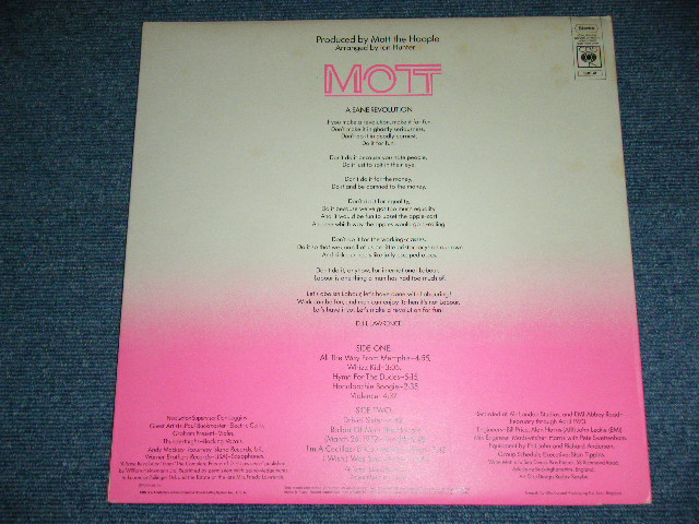 画像: MOTT THE HOOPLE  - MOTT ( With TITLE STICKER on COVER : Ex+++/MINT ) / 1973 UK ORIGINAL Die-Cut Gatefold Coverl Used LP