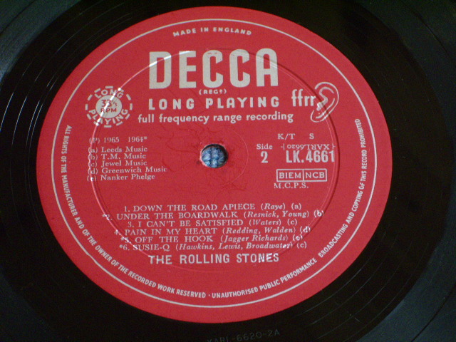 画像: ROLLING STONES - NO.2  ( MATRIX NUMBER A) XZAL-6619-2A/ B) XZAL-6620-2A ) ( Ex+,Ex-/Ex+++ Looks:Ex++) /  1964 UK ENGLAND ORIGINAL "Maroon with Unboxed DECCA label" MONO Used LP 