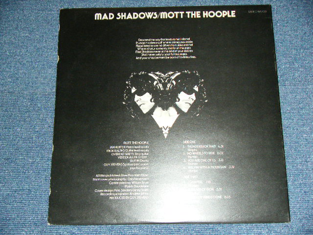 画像: MOTT THE HOOPLE  - MAD SHADOWS ( Ex++/MINT- ) / 1970's UK ORIGINAL 2nd Press  "PINK RIM " Label Used LP