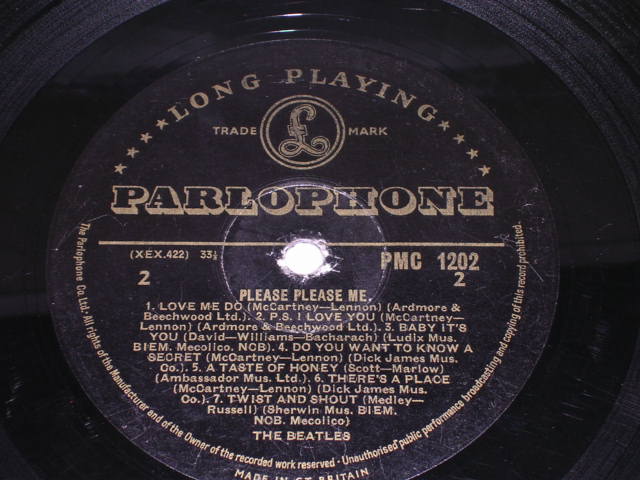 画像: THE BEATLES - PLEASE PLEASE ME ( GOLD & BLACK Label : 1st Press "DICK JAMES MUS.CO." Credit Label : MATRIX Number 1N & 1N : 'FAT' PMC Logo on Back Cover  )   / UK  GOLD PARLOPHONE ORIGINAL MONO LP