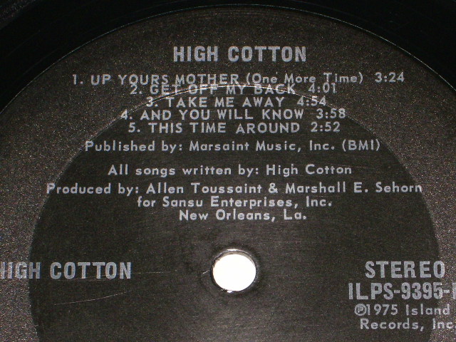 画像: HIGH COTTON - HIGH COTTON / 1975 US ORIGINAL LP 