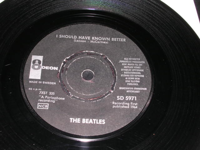 画像: THE BEATLES - I SHOULD HAVE KNOWN BETTER  ( Ex,Ex+/Ex++ ) / 1964  SWEDEN ORIGINAL Used 7" Single With PICTURE SLEEVE 