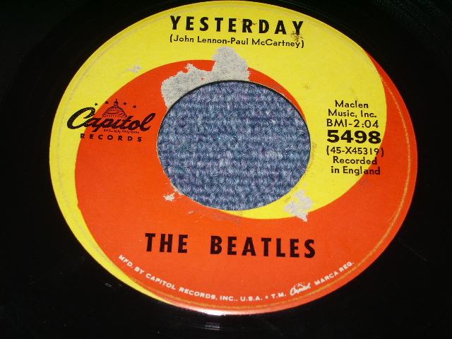 画像: BEATLES - YESTERDAY / 1965 US ORIGINAL  With PS 7" SINGLE