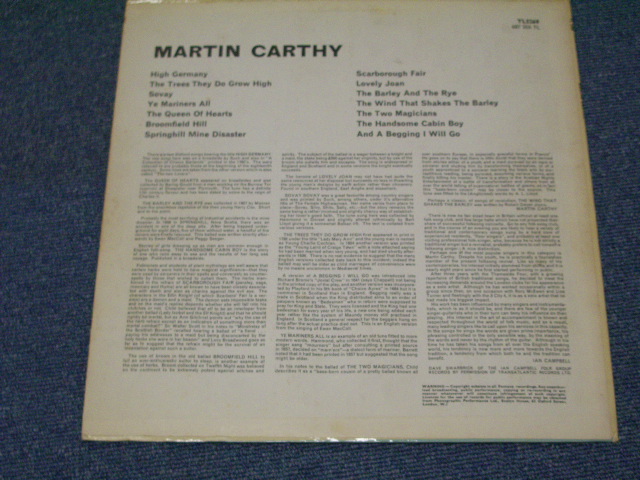 画像: MARTIN CARTHY - MARTIN CARTHY  / 1965 UK ORIGINAL MONO  LP 