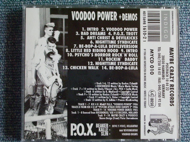 画像: P.O.X. - VOODOO POWER /1993 GERMANY GERMAN ORIGINAL "BRAND NEW" CD  