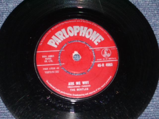 画像: THE BEATLES - PLEASE PLEASE ME & ASK ME WHY / 1963 UK Original 1st Press  RED Label  NO 'SOLD in UK' Used 7" Single