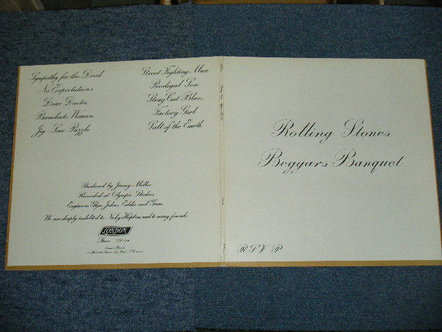 画像:  THE ROLLING STONES - BEGGARS BANQUET ( MATRIX # XZAL-8476-A W/XZAL-8477-B  W : Ex+++/MINT- : NON CREDIT ON LABEL BOTTOM  )/ 1970? US AMERICA REISSUE  2nd Press Non-Credit Back Cover  LP 