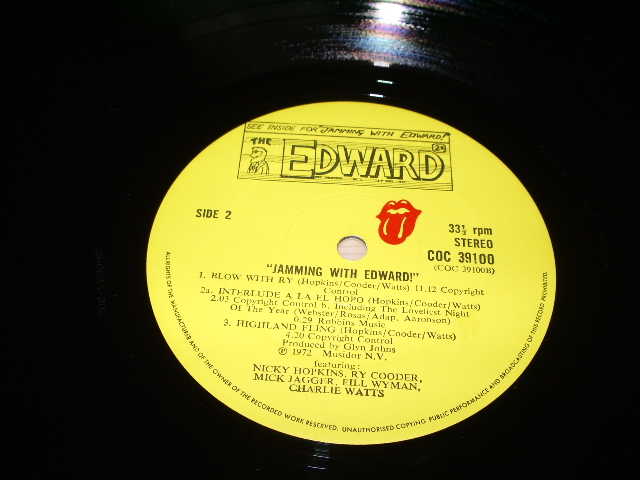 画像: ROLLING STONES+V.A. (Nicky Hopkins, Ry Cooder, Mick Jagger, Bill Wyman, Charlie Watts ‎) - JAMMING WITH EDWARD! / 1972 UK ORIGINAL LP