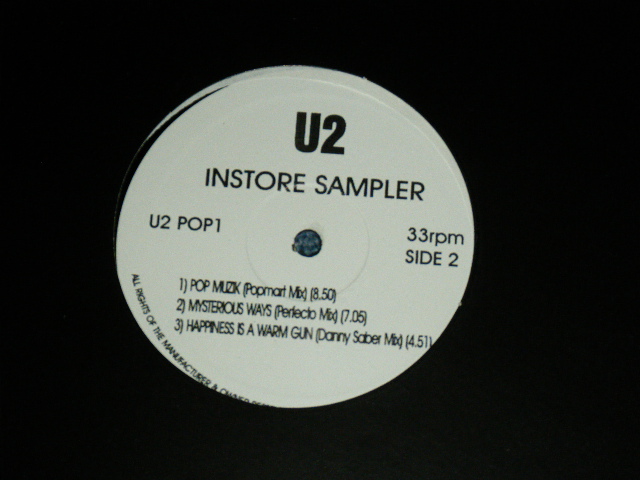 画像: U2 - "POP" INSTORE SAMPLER / 1997 US ORIGINAL Promo Only LP