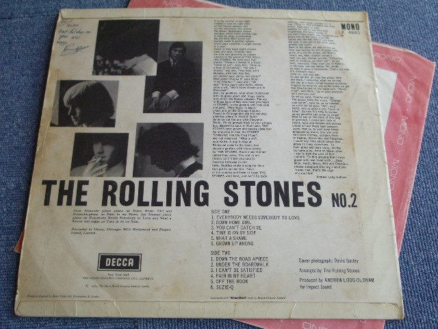 画像: ROLLING STONES - NO.2  ( MATRIX NUMBER A) XZAL-6619-1A/ B) XZAL-6620-2A ) ( Ex+,Ex-/Ex+ Looks: Ex) /  1964 UK ENGLAND ORIGINAL "Maroon with Unboxed DECCA label" MONO Used LP