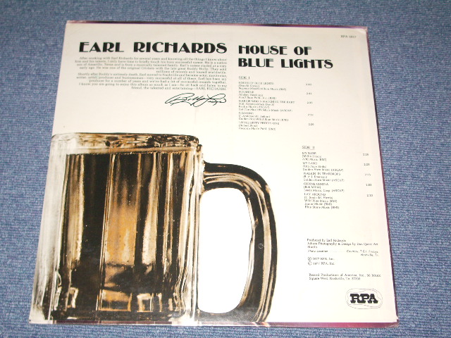 画像: EARL RICHARDS( of THE CRICKETS on EARLY YEARS )  - HOUSE OF BLUE LIGHT  / 1977 US Original SEALED LP  