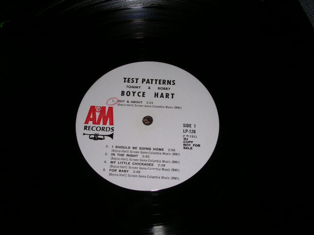 画像: TOMMY BOYCE & BOBBY HART - TEST PATTERNS / 1969 US ORIGINAL WHITE LABEL PROMO  MONO LP 