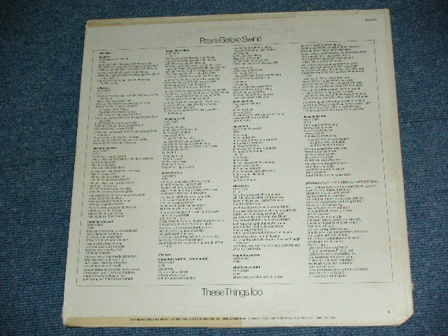 画像: PEARLS  BEFORE SWINE - THESE THINGS TOO / 1969 US ORIGINAL Used LP 