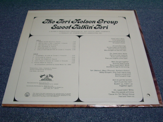 画像: TERI NELSON GROUP  - SWEET TALKIN' TERI / US ORIGINAL LP 