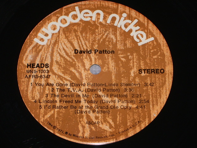 画像: DAVID PATTON - DAVID PATTON  /  1971 US ORIGINAL LP 