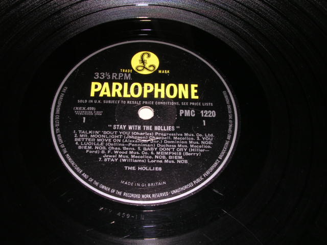 画像: THE HOLLIES - STAY WITH THE HOLLIES ( Matrix Number 1N/1N : Ex+,Ex/VG+++ )    / 1964 UK ORIGINAL "YELLOW PARLOPHONE" MONO  LP 