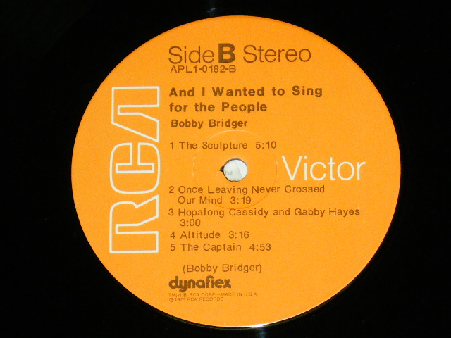 画像: BOBBY BRIDGER ( With HAL BLAINE ) - AND I WANTED TO SING FOR THE PEOPLE  /1973 US ORIGINAL PROMO LP 